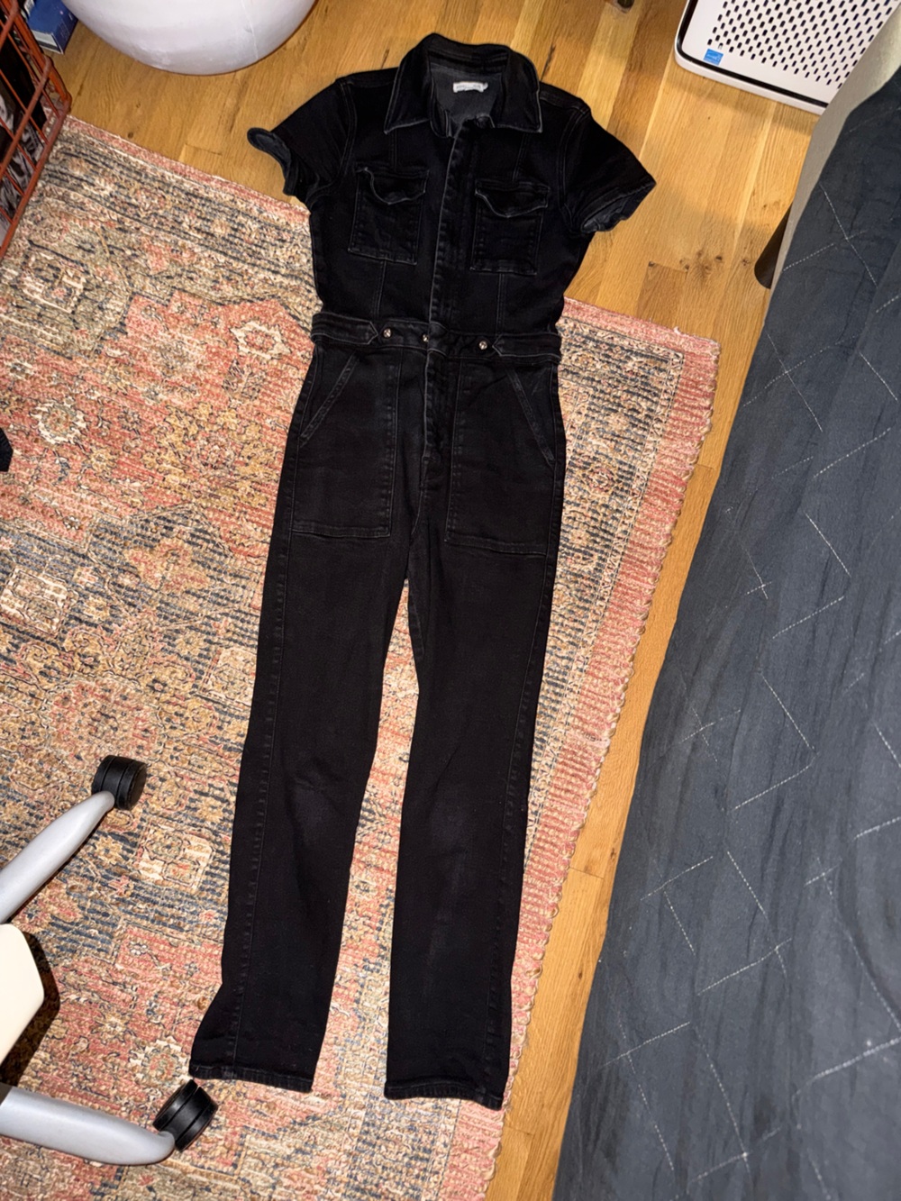 GOOD AMERICAN Women's Fit For Success Short Sleeve Jumpsuit - size 2